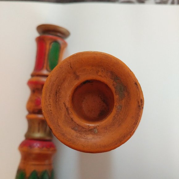 Accents 197s Norleans Japanese Ceramic Redorange Candle Holders Looks